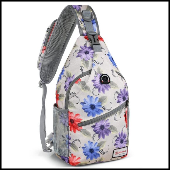 Water Resistant Sling Backpack Anti Theft Daypack Adjustable Strap Multi